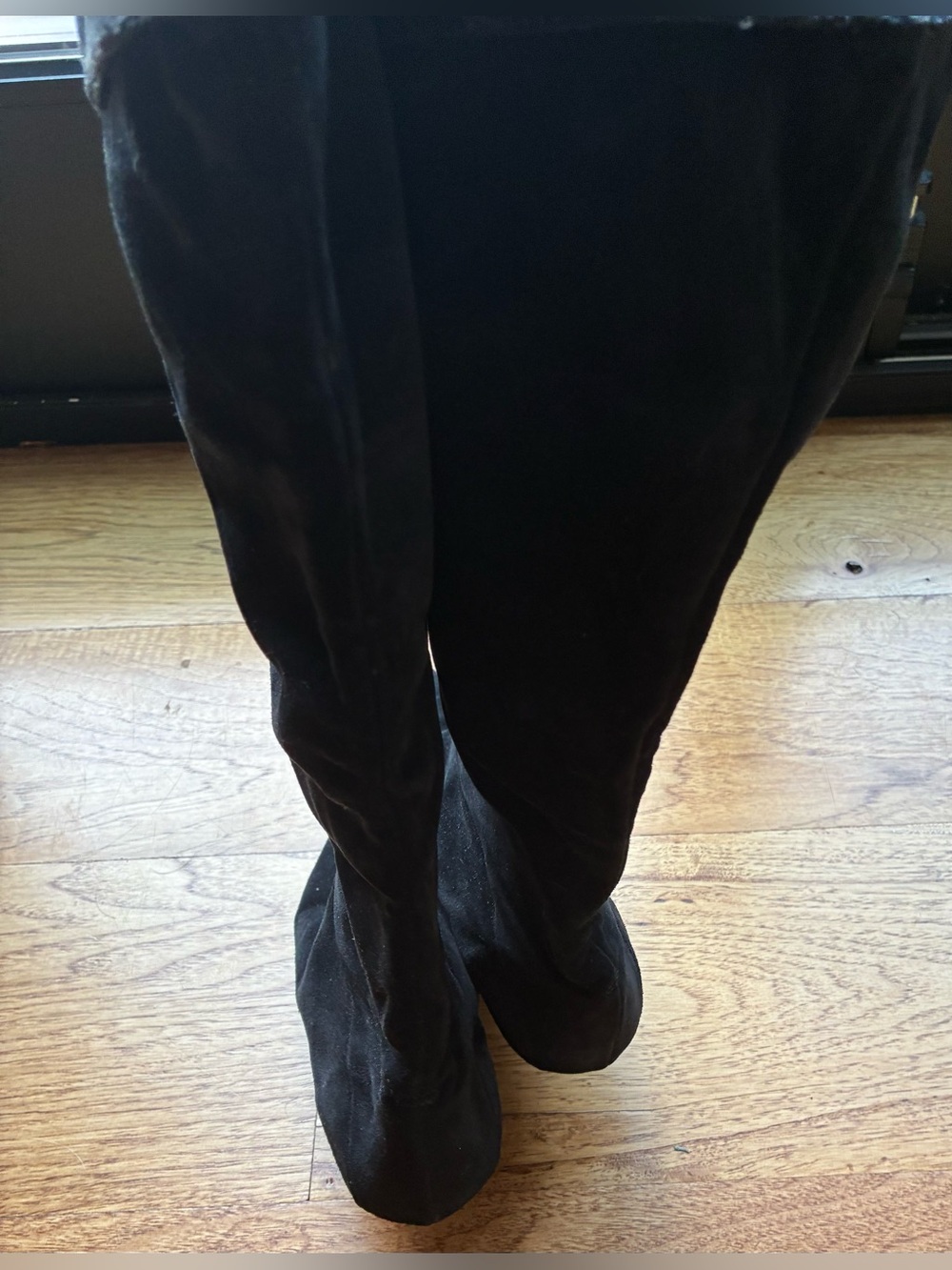 Vintage 80s Zodiac Black Suede Knee-High Women's Boots women 7 M - Picture 5 of 8